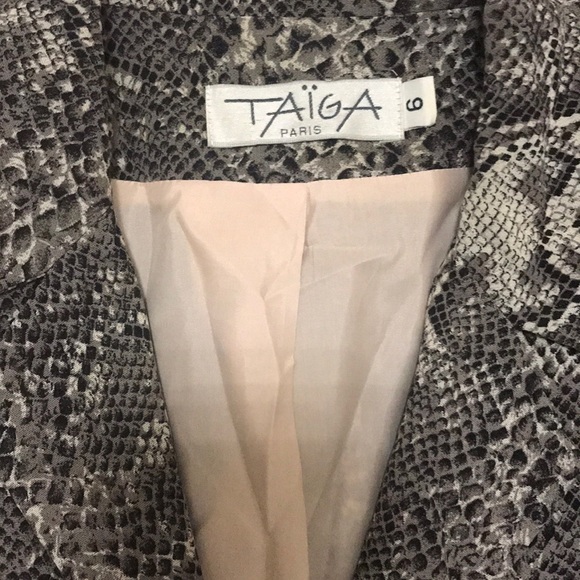 Vintage snakeskin python print zipper blazer - Picture 4 of 6